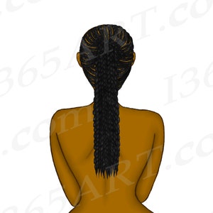 Braided hairstyles clipart, Black Woman Hairstyles, Hairstyle Clipart, Cornrows, Box Braids, Twist Braids, Natural, Fashion Illustrations image 2