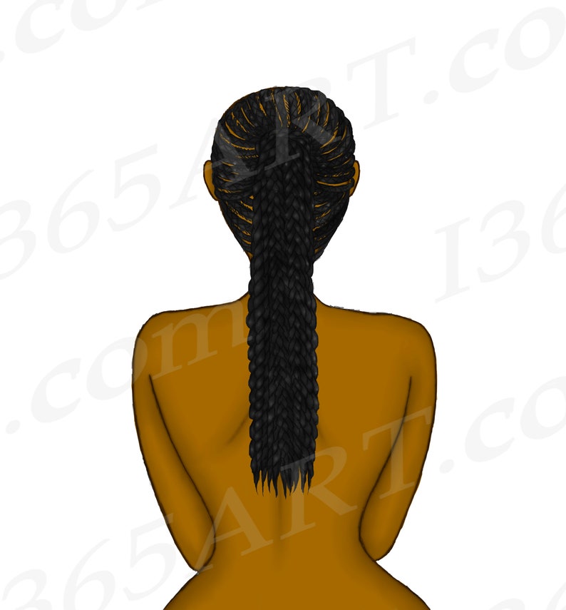 Braided hairstyles clipart, Black Woman Hairstyles, Hairstyle Clipart, Cornrows, Box Braids, Twist Braids, Natural, Fashion Illustrations image 2