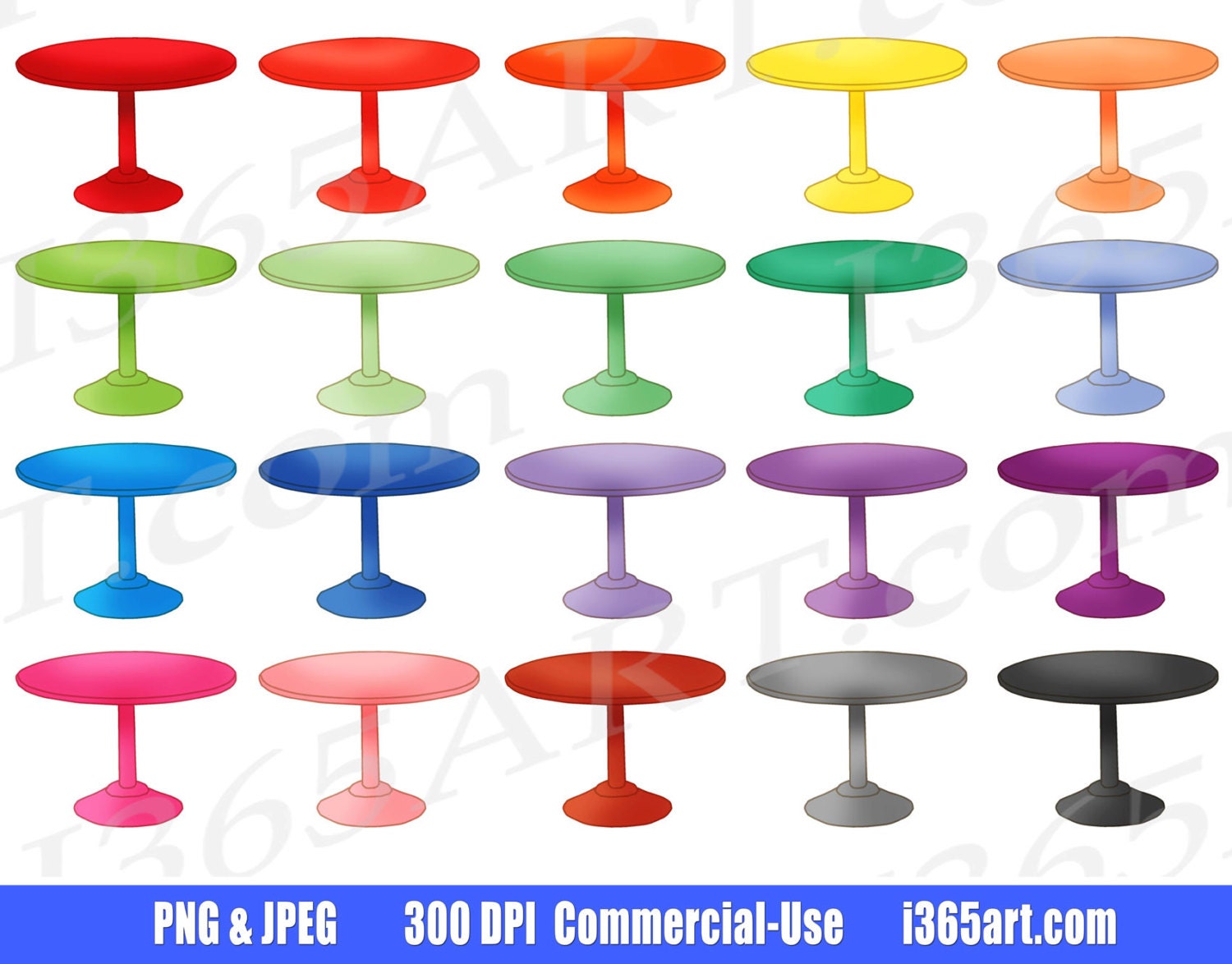Buy 3 Get 1 Free Table Clipart, Dining Table Clip Art, Round Table, Furniture Clipart, Dinner Table, Restaurant, House furnishings, Planners