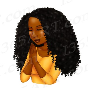 Black Woman Praying Clipart