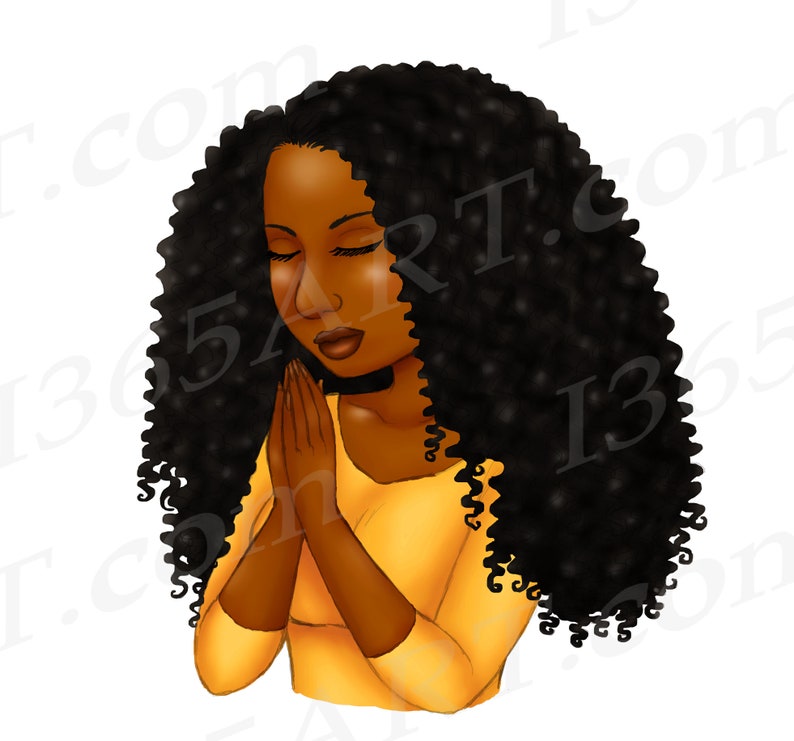 Black Woman Praying Clipart