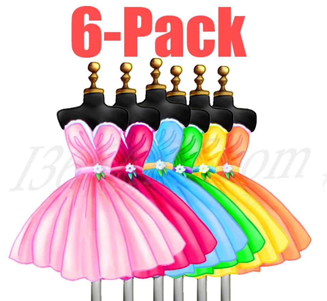 Cocktail Dress Clipart, Colorful Party Dress Illustration (digital  Download) - Etsy