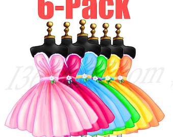 Cocktail Dresses clipart, Dresses Clipart, Beautiful Dress Form, Scrapbooking, Party Invitations, Digital, Illustration, Fashion, Download