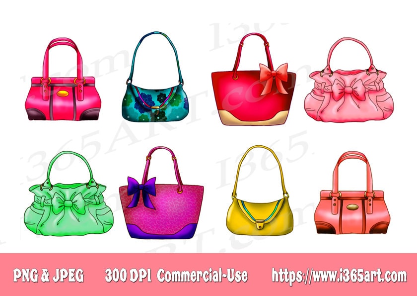 Handbag clipart, Purses clip art, Digital Clipart bags and purse - Digital  Art and Design - PinkLion