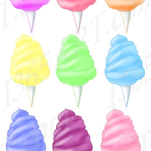 Cotton Candy Clipart, Cotton Candy Clip art, Digital Scrapbooking, Party invitations, Festival, Carnival, PNG Commercial