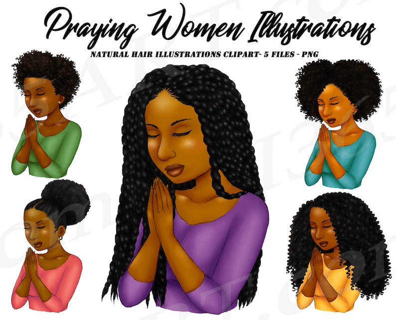 Black Woman Praying Clipart