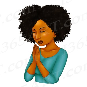 Black Woman Praying Clipart