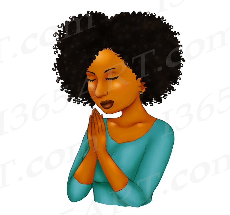 Black Woman Praying Clipart