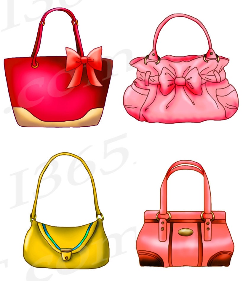 Handbag Clipart Purse Clipart Clip Art Designer Bags Etsy UK