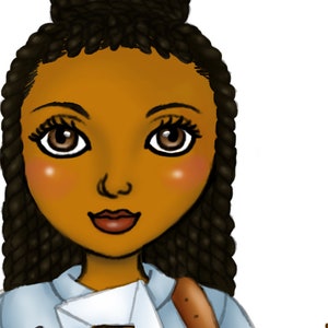 Black Postal Worker Clipart, African American Women, Natural Hair (PNG ...