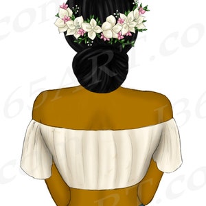Black Boho Girl Clipart