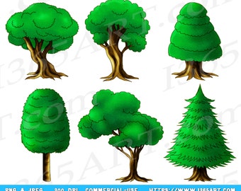 Tree Clipart, Tree Clip Art, Green, Forest Clipart, Hand Drawn, clipart, clip art, Tree Graphic, Nature Clipart, Fantasy, Woods, PNG