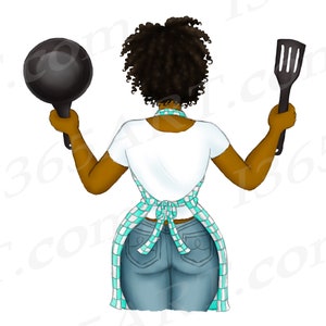 Black Woman Cooking Clipart