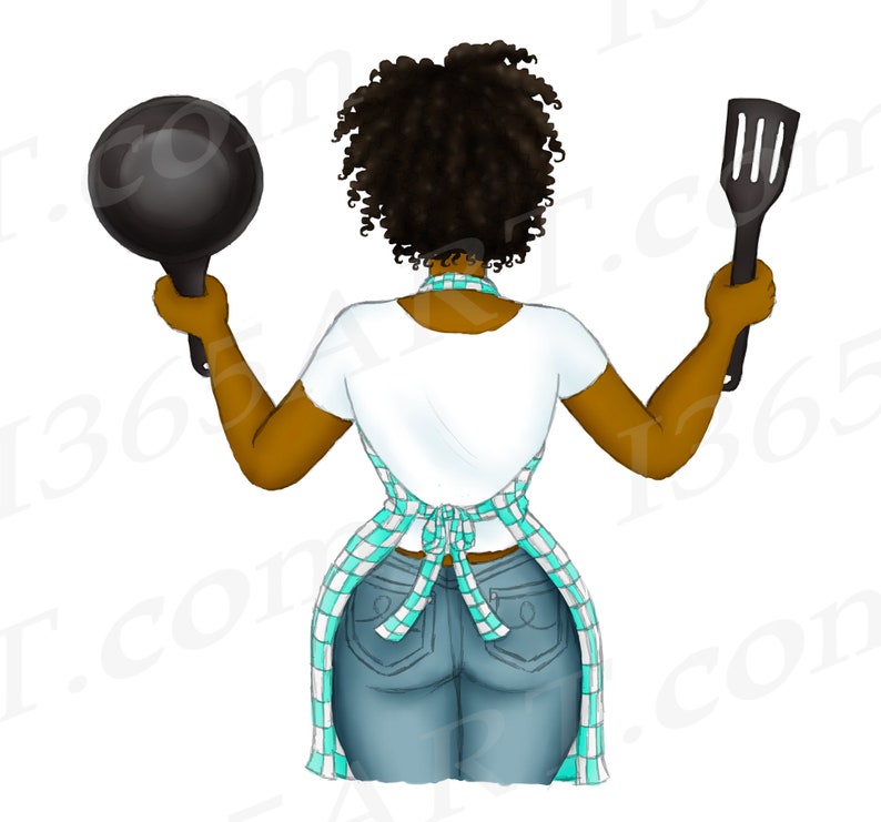 Black Woman Cooking Clipart
