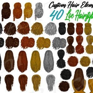 Clipart acconciature Loc, acconciature naturali, Locs, acconciature afroamericane, dreadlocks, twists, migliori amiche, capelli donna nera, capelli neri