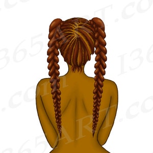 Braided hairstyles clipart, Black Woman Hairstyles, Hairstyle Clipart, Cornrows, Box Braids, Twist Braids, Natural, Fashion Illustrations image 3