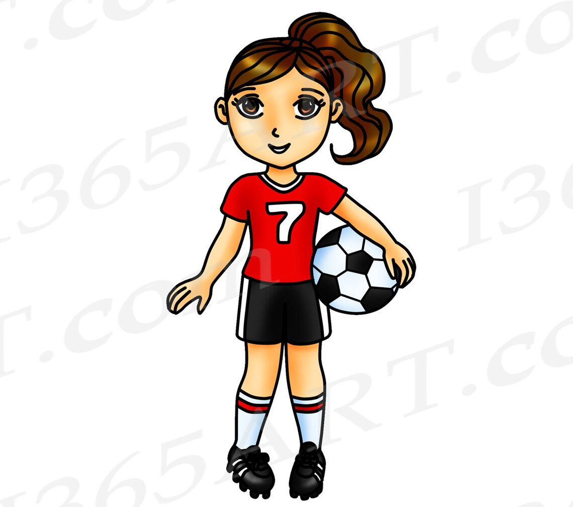 Buy 3 Get 1 Free Soccer Clipart Soccer Girl Sports Clip Art - Etsy