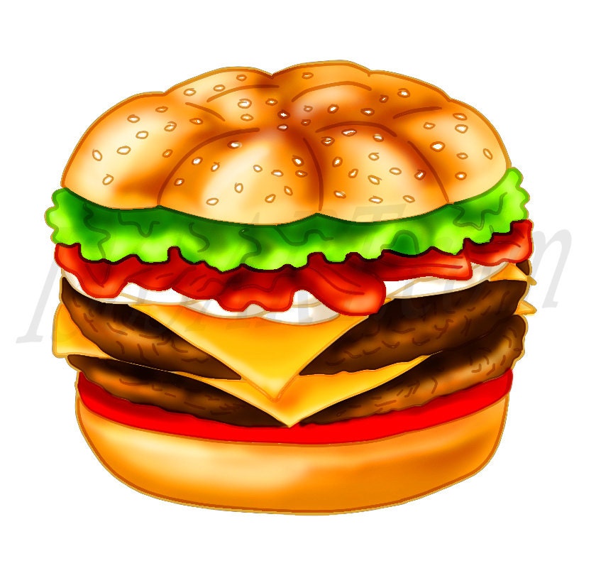 50% OFF Burger clipart burger Clip art Cheeseburger | Etsy
