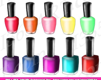 Conjunto de imagens de esmaltes, gráficos coloridos de cosméticos (PNG, JPEG)