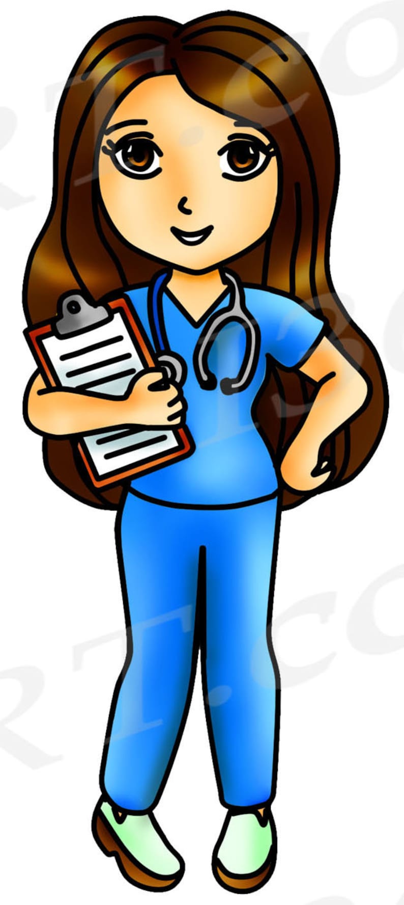 Buy 3 get 1 Free Nurse Clipart Nurse Clip Art Kawaii Nurse