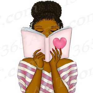 Black Woman Reading Clipart