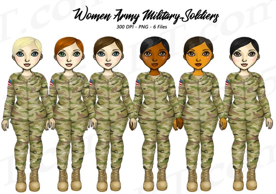 Buy 3 Get 1 Free Army Clipart Military Woman Female Soldiers Service