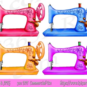 Nähmaschine Clipart, Clip Art Nähmaschine, Vintage, Nähen Clipart, Digital Stamp, Scrapbooking, Einladungen, PNG