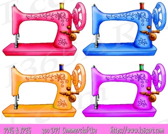 Buy 3 Get 1 Free Sewing Machine Clipart, Sewing Machine Clip art, Vintage, Sewing Clipart, Digital Stamp, Scrapbooking, invitations, PNG