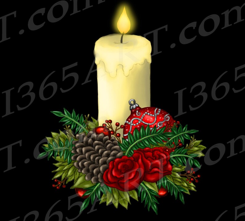 Weihnachten Kerze Clipart Weihnachten Kerze ClipArt von Hand | Etsy
