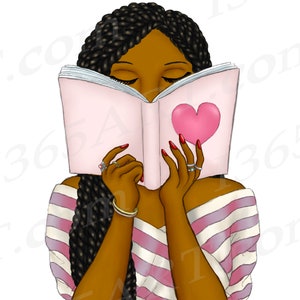 Black Woman Reading Clipart