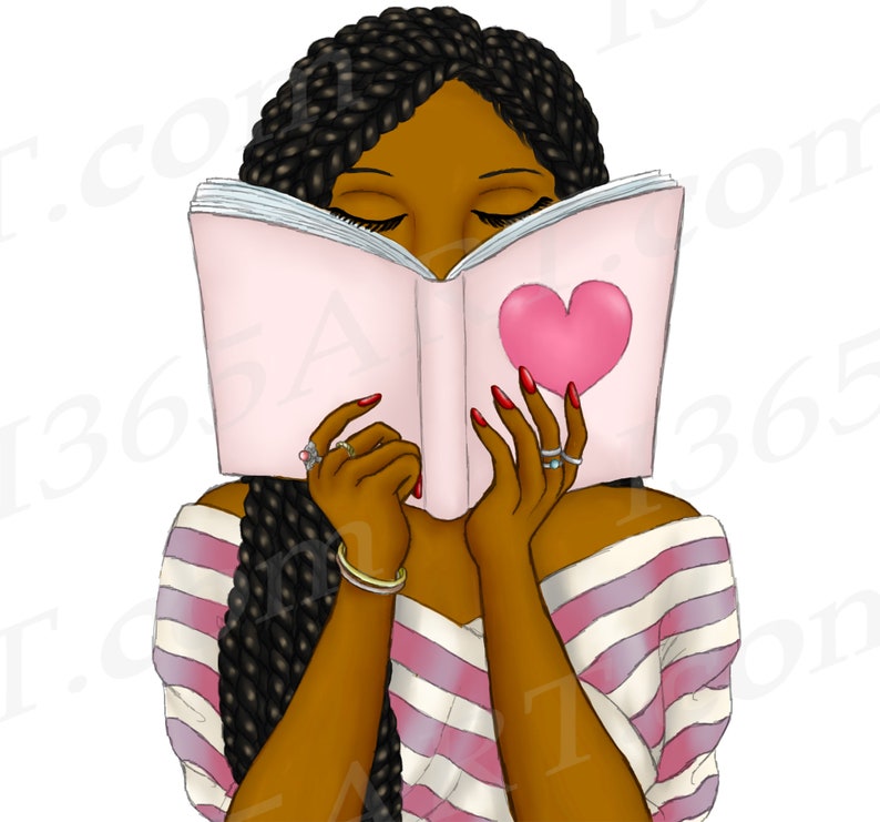 Black Woman Reading Clipart