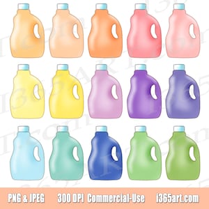 Laundry Detergent Clipart, Detergent Clip art, Rainbow, Laundry soap, Planner clipart, Graphics, Stickers, Icon, Commercial