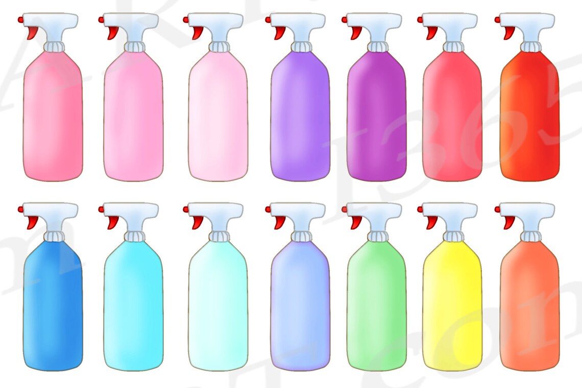 Spray Bottle Clipart Spray Bottle Clip Art Gardening | Etsy