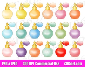 Imágenes prediseñadas de frascos de perfume vintage, pegatinas para agendas (descarga instantánea)
