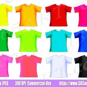 T-Shirt Clipart, Shirt Clipart Set, Shirt Clip Art, Clothing Clipart, Shirt Graphic, Scrapbooking, Hand Drawn, T-Shirt, PNG