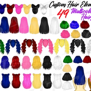 Halloween hairstyles clipart, Multicolor Hairstyles, Best Friends Clipart, Hairstyle Clipart, Halloween Clipart, DIY, Planner Illustrations