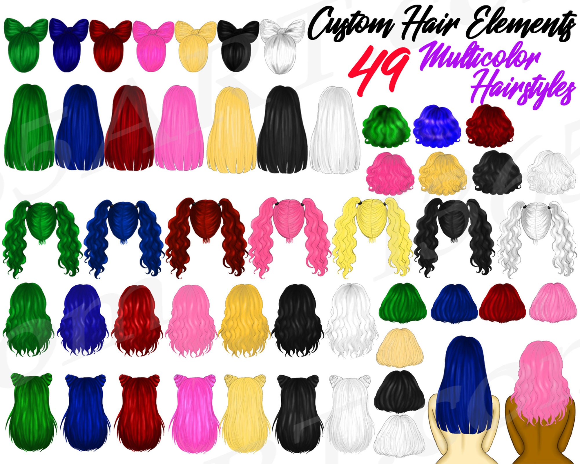 Halloween Hairstyles Clipart Multicolor Hairstyles Best - Etsy Australia Halloween Hairstyles Clipart Multicolor Hairstyles Best - Etsy Australia