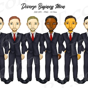 Chibi Business Man Clipart, Man Clipart, Suit Clipart, Male Clipart, Father Clipart, African American, Boyfriend Clipart, Professional PNG