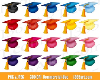 Buy 3 get 1 Free Graduation Caps Clipart, Graduation Hats Clip art, Graduation Party, University Clipart, College, icons, PNG, Commercial