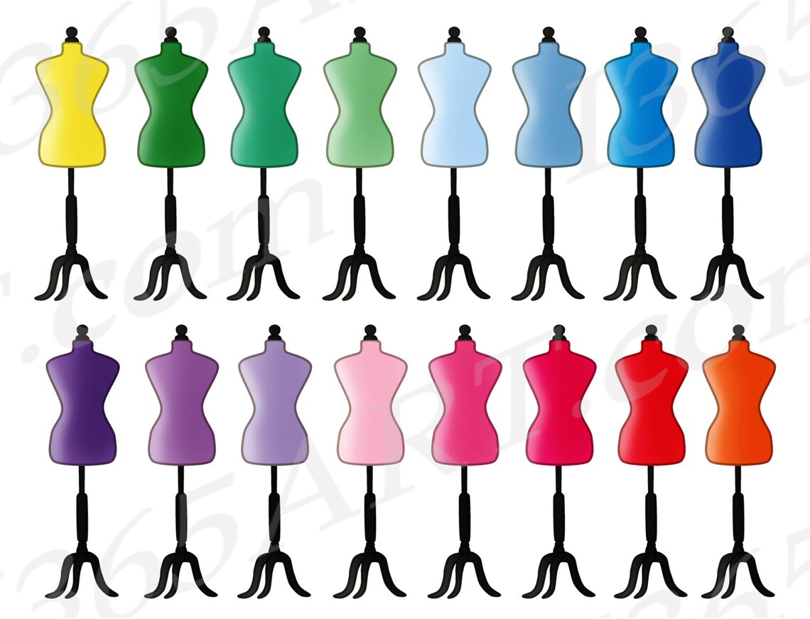 Buy 3 Get 1 Free Mannequin Clipart Dressform Clip Art Dress Etsy