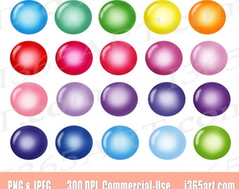 Colorful Soap Bubble Clipart, Planner Stickers (PNG & JPEG)