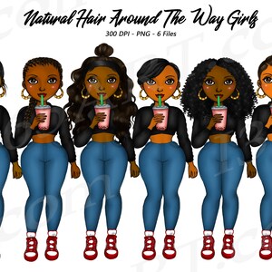 Fashion Girl Clipart, Black Woman Clipart, Black Girl Clipart, African American Clipart, Around the way girls, Curvy Girls, Planner, Cute