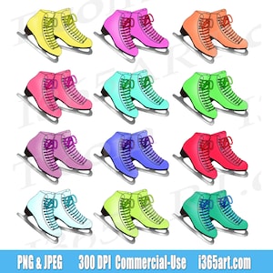 Ice Skates Clipart, Ice Skating Clip art, Ice Skater, Winter clipart, Digital, Scrapbooking, Invitations, Graphics, PNG, Commercial-Use