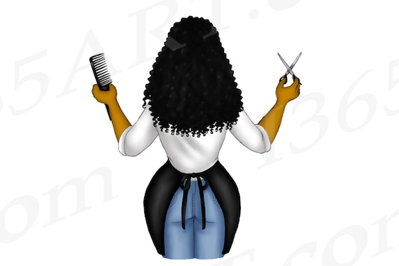 Hairdresser Clipart Black Woman Clipart Hairstylist Clipart - Etsy