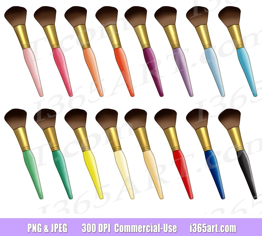 50 OFF Makeup Brushes Clipart Cosmetic Brushes Clip art Etsy