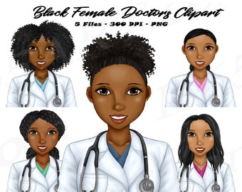 Black Doctor PNG, black queen png, Black Woman Clipart, African American Nurses, Digital Download, Female Doctor, Afro Nurse, Medical Worker