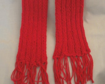 Hand knit Scarf- Red