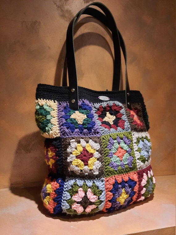 Grande borsa uncinetto piastrelle della nonna. Sacca multi | Etsy Italia