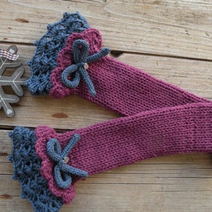 Fashion fingerless gloves mittens for woman knit and crochet. Handmade and personalized gift for woman with casual street style, witches