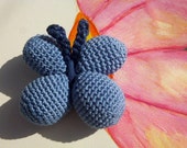 Tiny amigurumi crochet butterfly, stuffed animal. Baby shower present. Animal crochet toys. Kids room, nursery room. Backdrops curtain favor